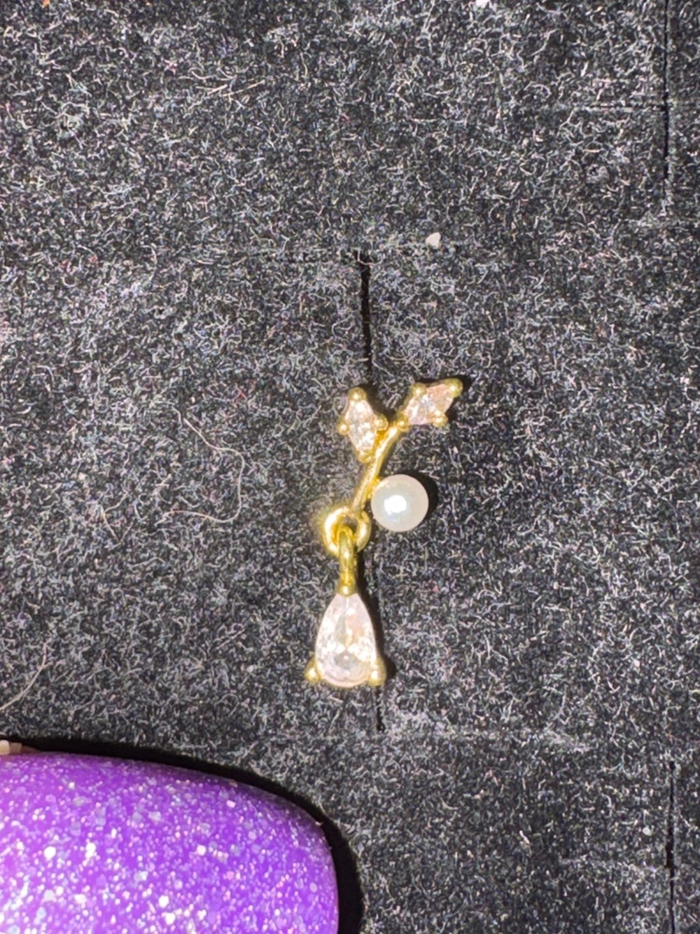 Nose Ring- Stud 20G Copper   Zirconia  L-Shaped Nose Ring   nwt GM3-42